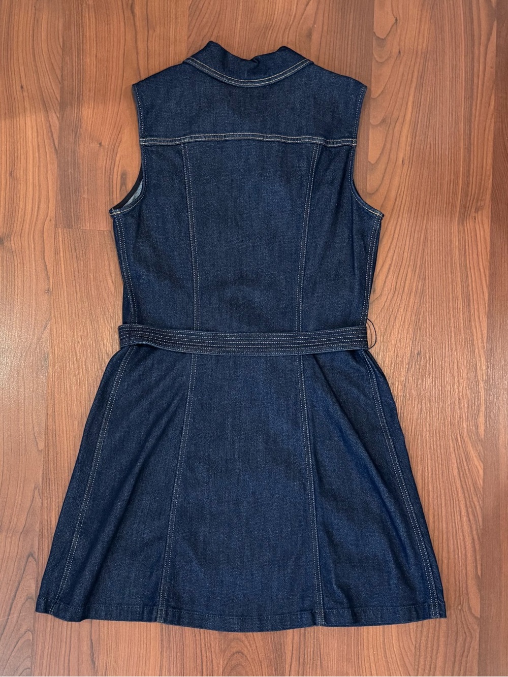 7 For All Mankind Dark Indigo Zip-Front Denim Dress size Medium - Picture 4 of 4